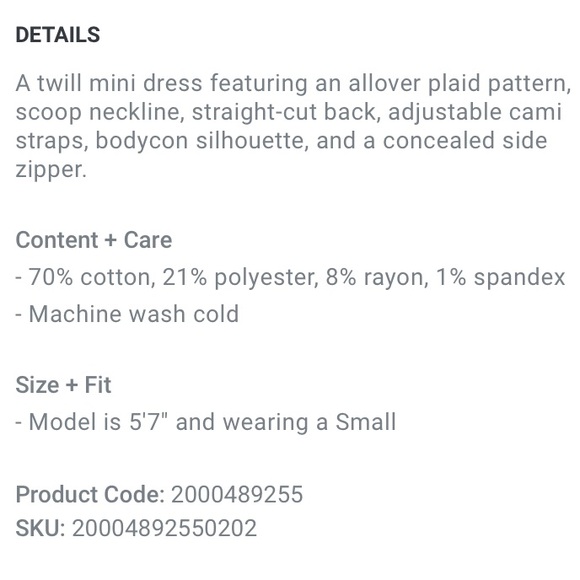 NWT Forever 21 Plaid Cami Mini Dress in Light Denim Size Small - Picture 4 of 9